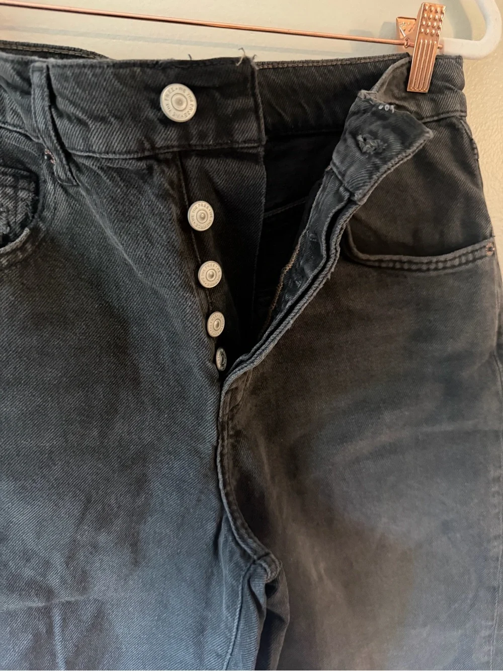 We The Free- Black High-Rise Denim Cutoff Shorts